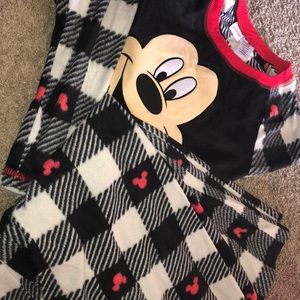 Mickey Mouse Buffalo Check Fleece Pajama Set